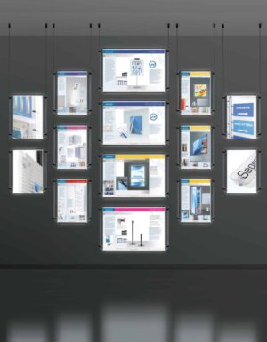 WW-LED-LT: espositore a LED da parete per vetrine